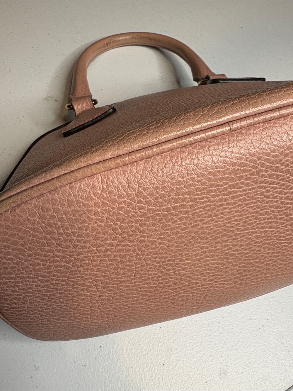 Gucci Blush Pink Leather GG Charm Dome Satchel with Strap & COA - Picture 16 of 16